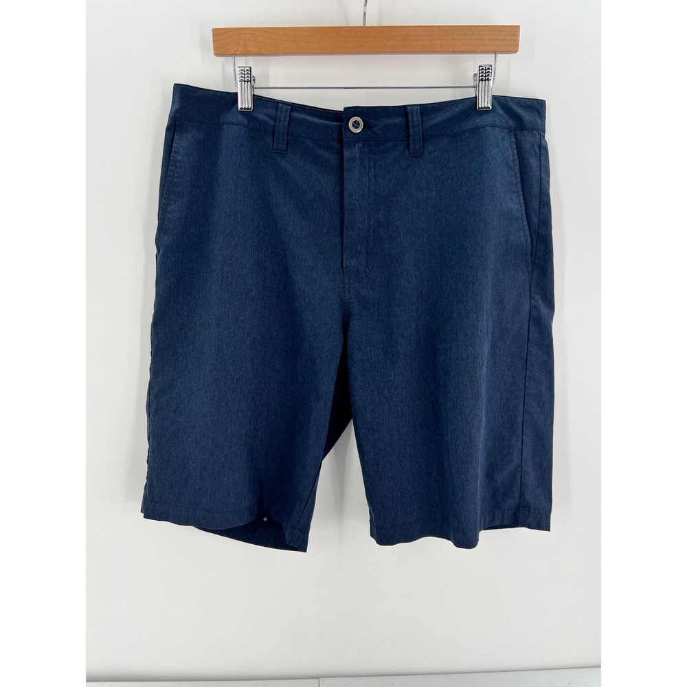 Travis Mathew Mens Golf Shorts Size 36 Heather Navy Blue Stretch Performance